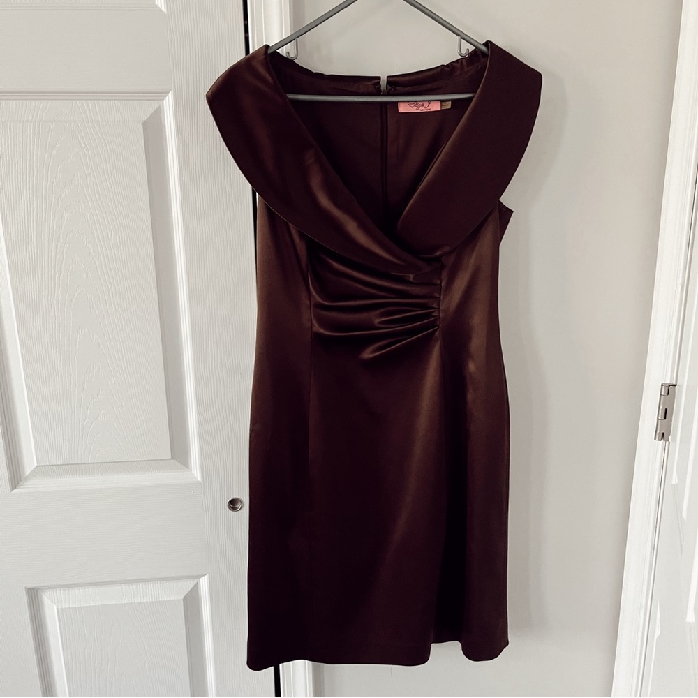 brown bridesmaid formal dress